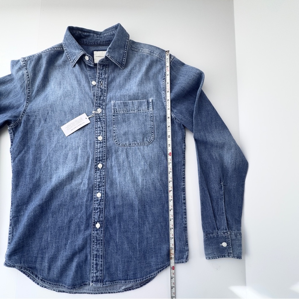 American Eagle Outfitters Blue Denim Button-Down Shirt XS NWT - Picture 3 of 7